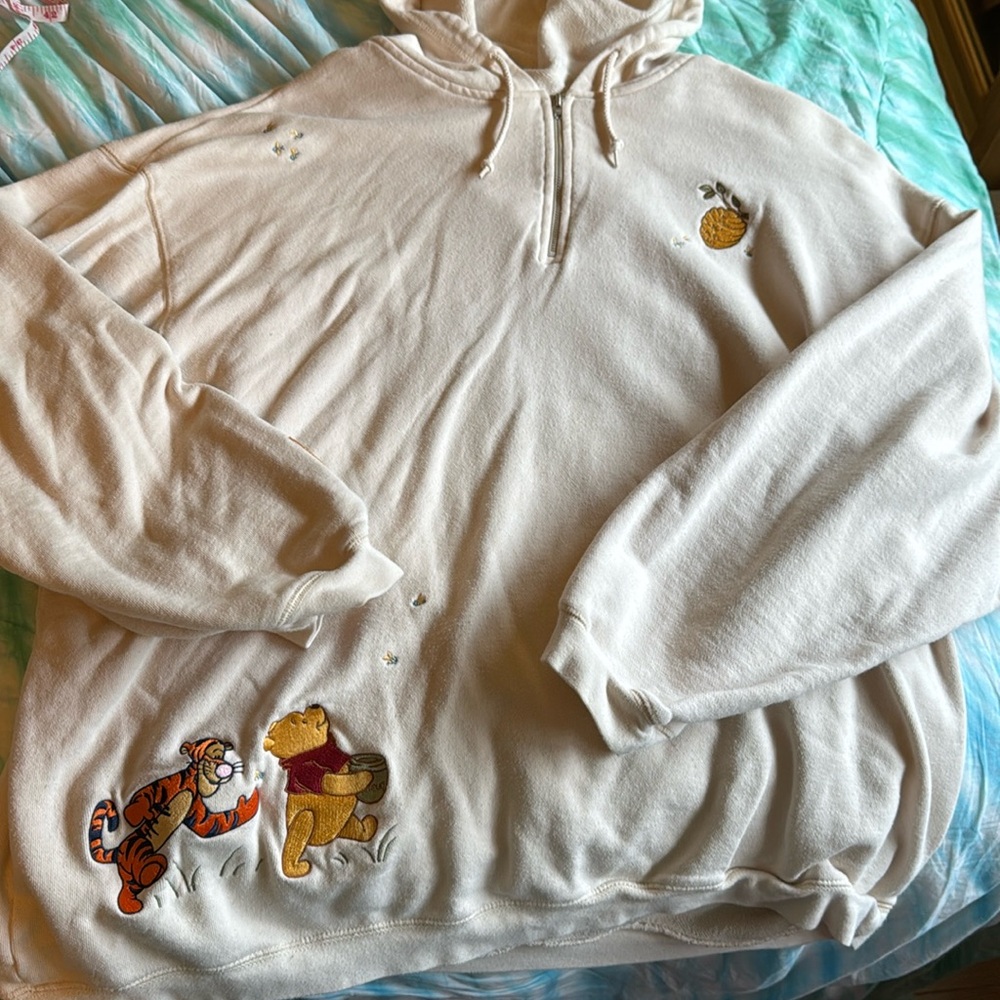 Vintage Disney Pooh Quarter Zip Hoodie
